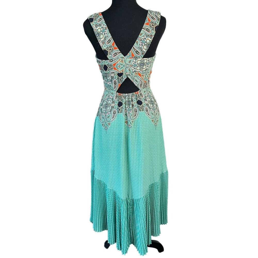 Anthropologie | Maeve Canyon Creek Mint Green Paisley Print Midi Dress, Size 2 - Picture 3 of 9